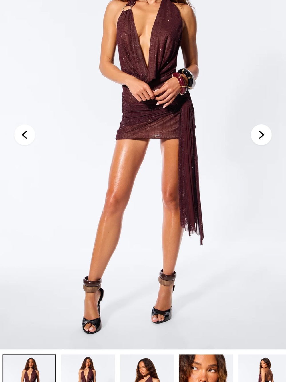 Fashion Nova Wine Mini Skirt with Sparkle